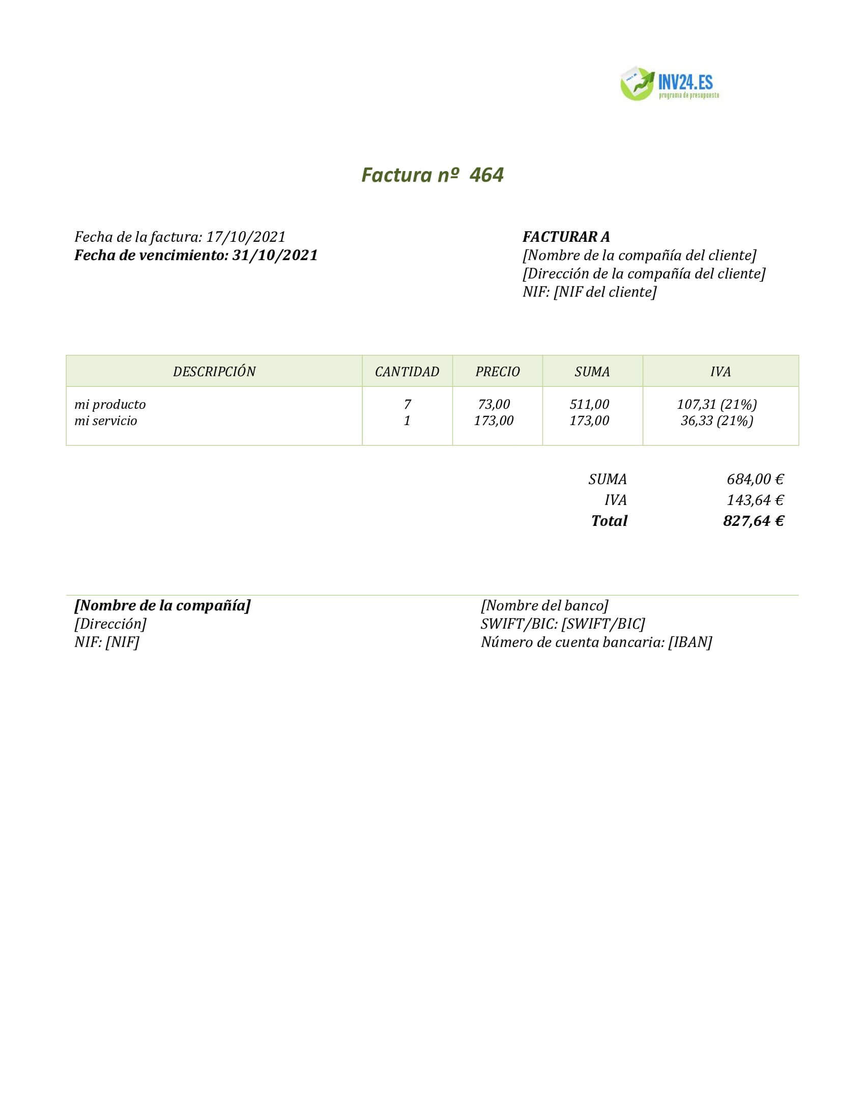 formato de factura formato de factura