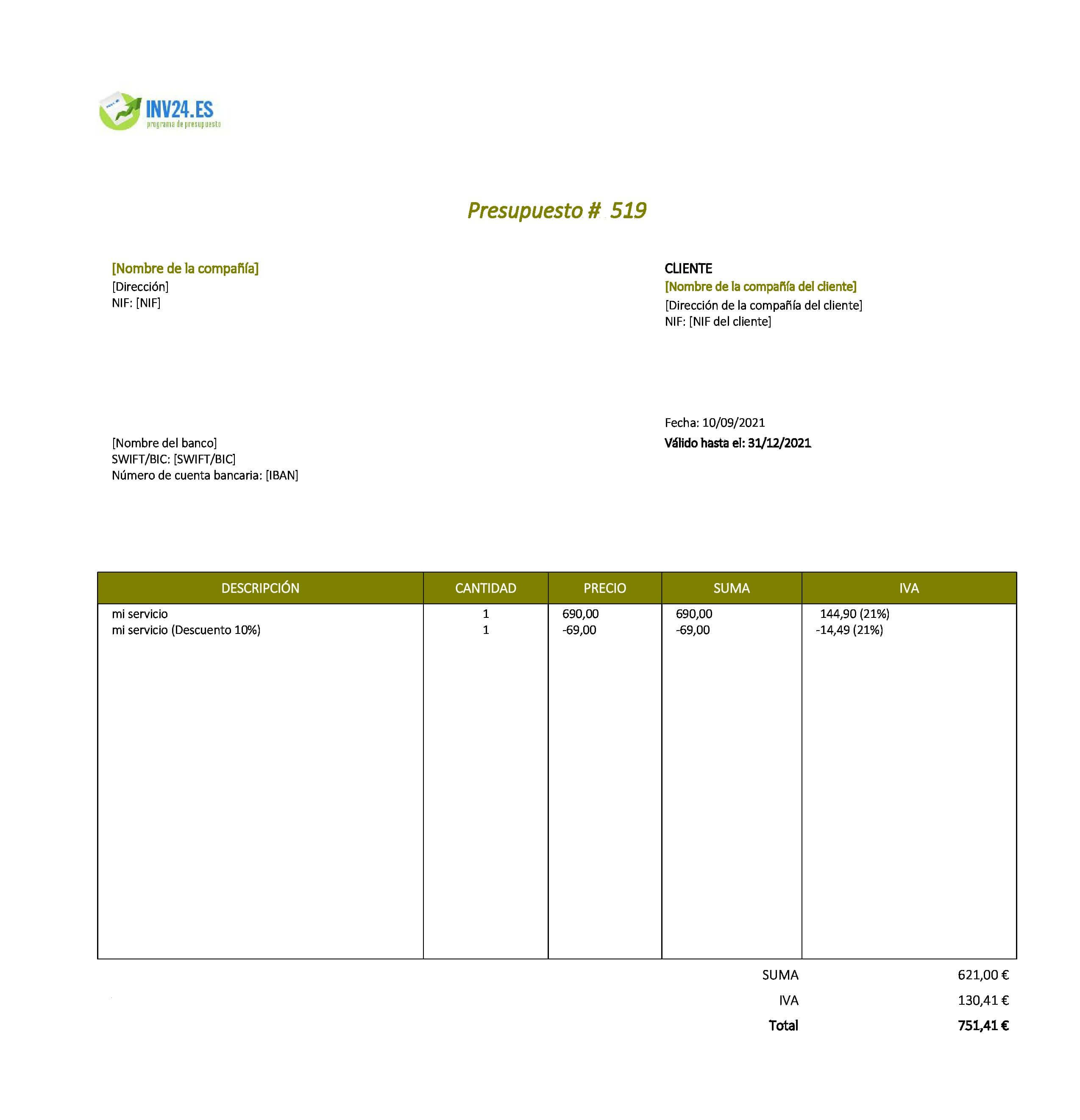 plantilla de presupuesto para reformas