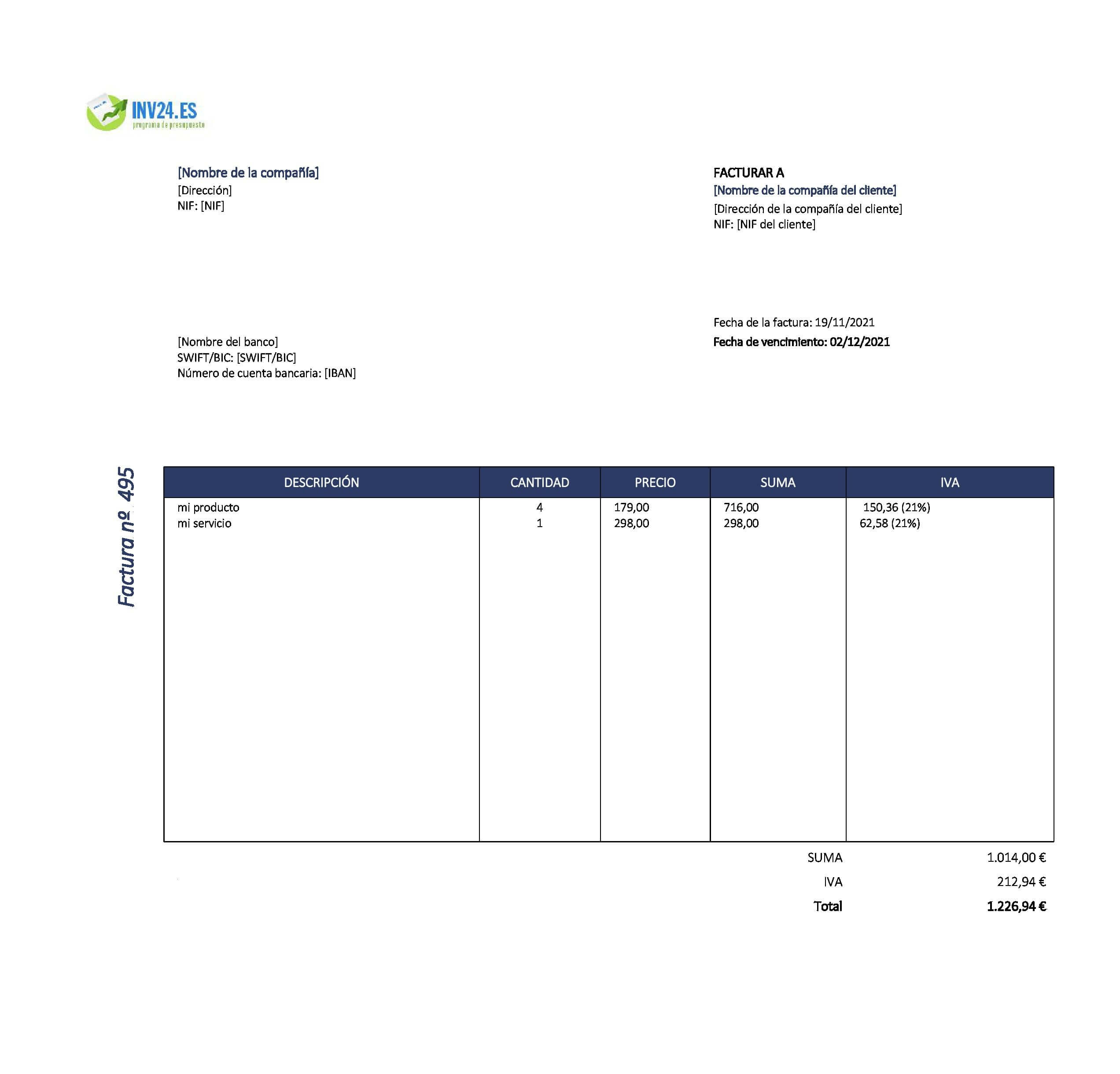 plantilla factura taller mecanico (Excel / Google Sheets) plantilla factura taller mecanico (Excel / Google Sheets)
