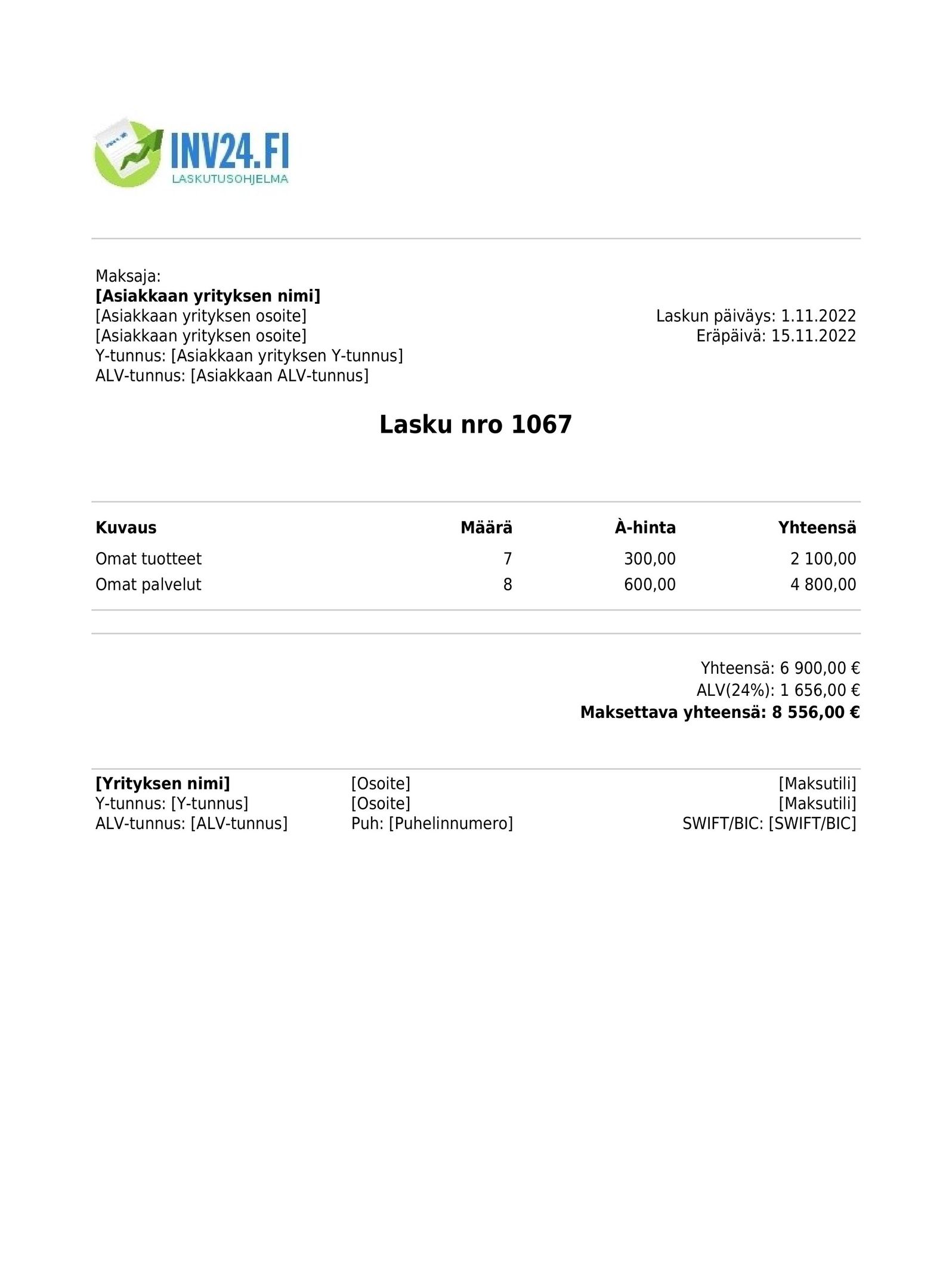 Laskut kaikki mit sinun tarvitsee tiet 