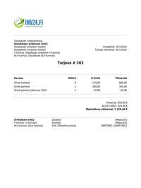 tarjouspohja PDF