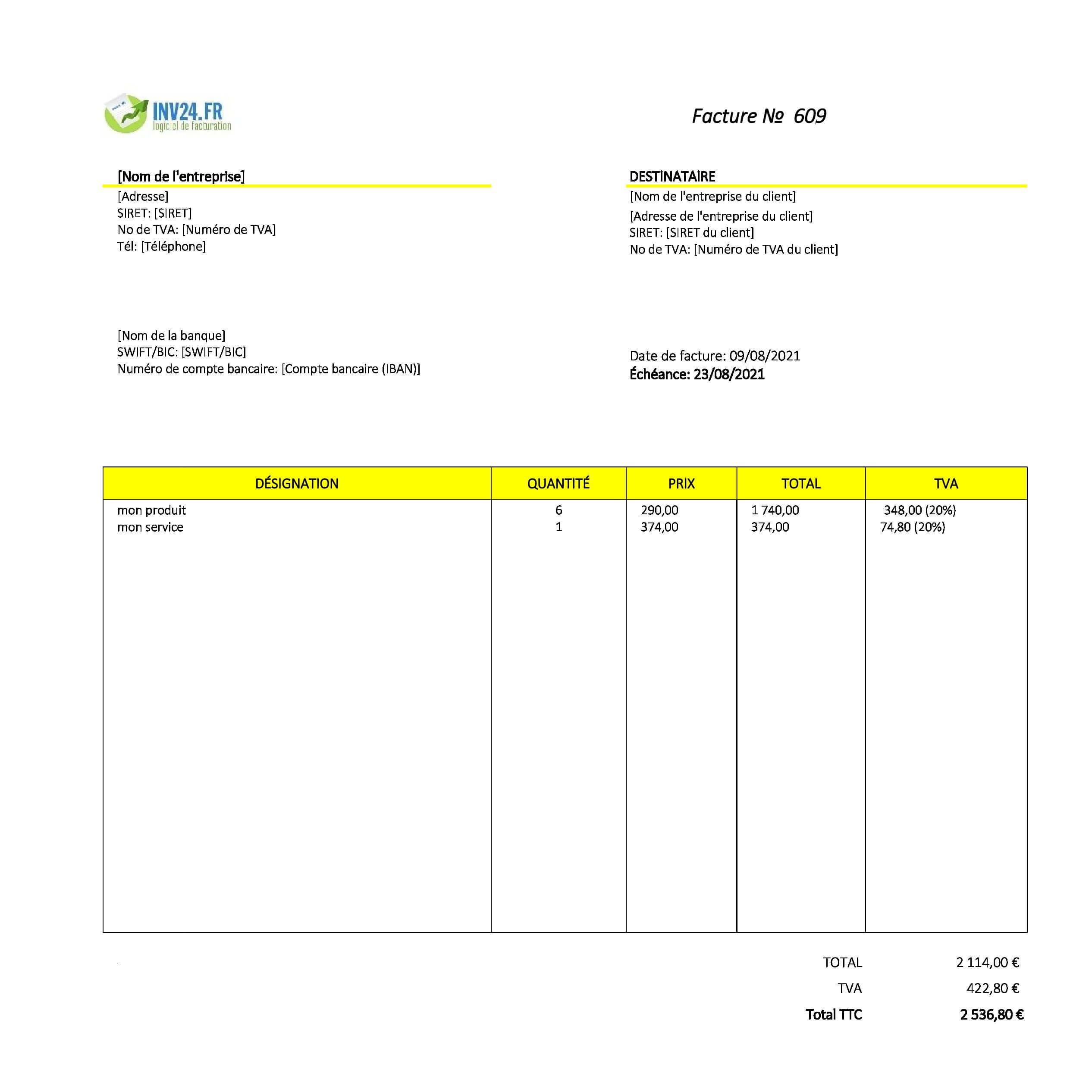 modèle de facture en ligne (Excel / Google Sheets) modèle de facture en ligne (Excel / Google Sheets)