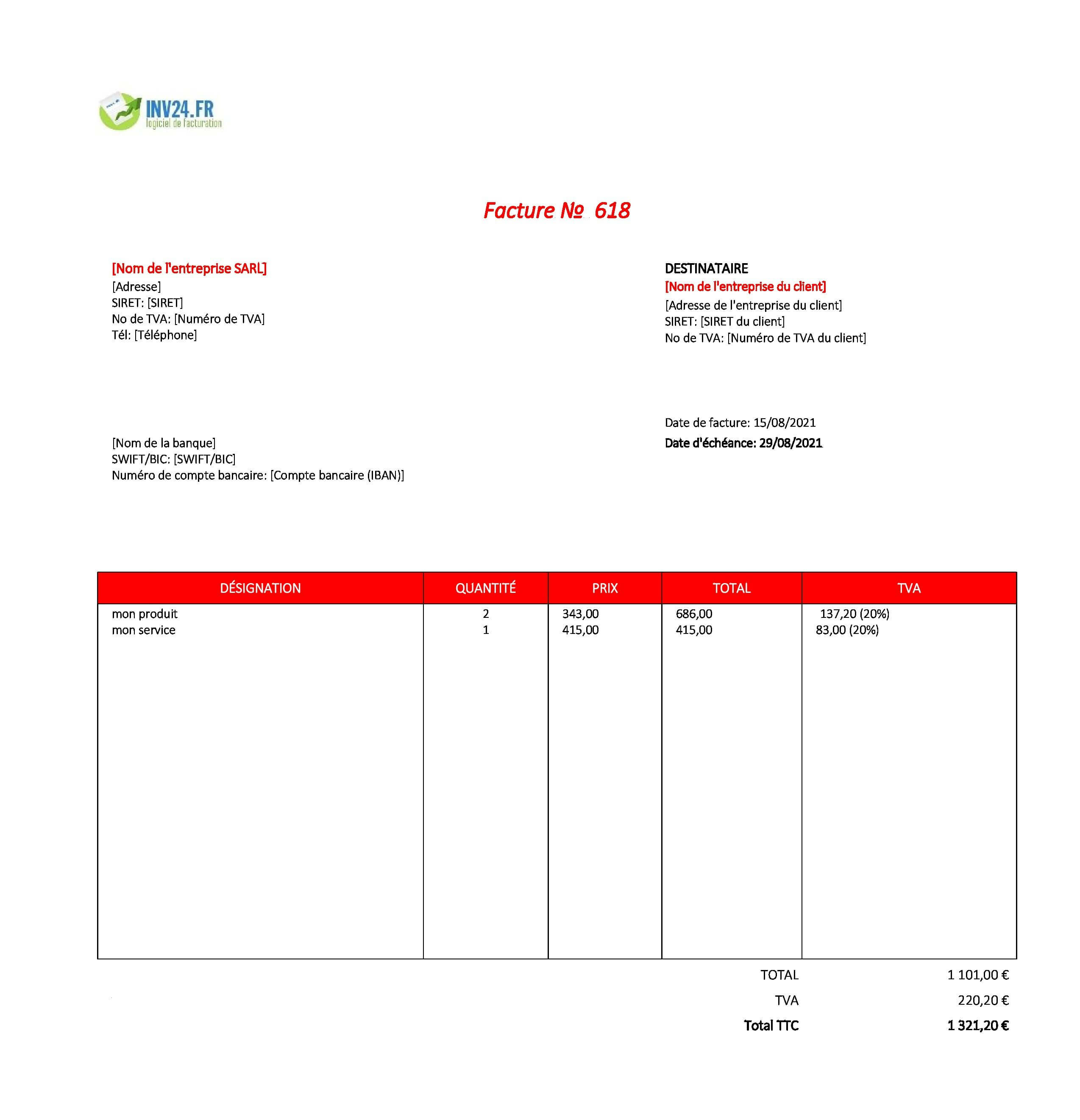 modèle de facture SARL (Excel / Google Sheets) modèle de facture SARL (Excel / Google Sheets)