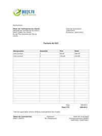 modèle de facture pour auto entrepreneur modèle de facture pour auto entrepreneur