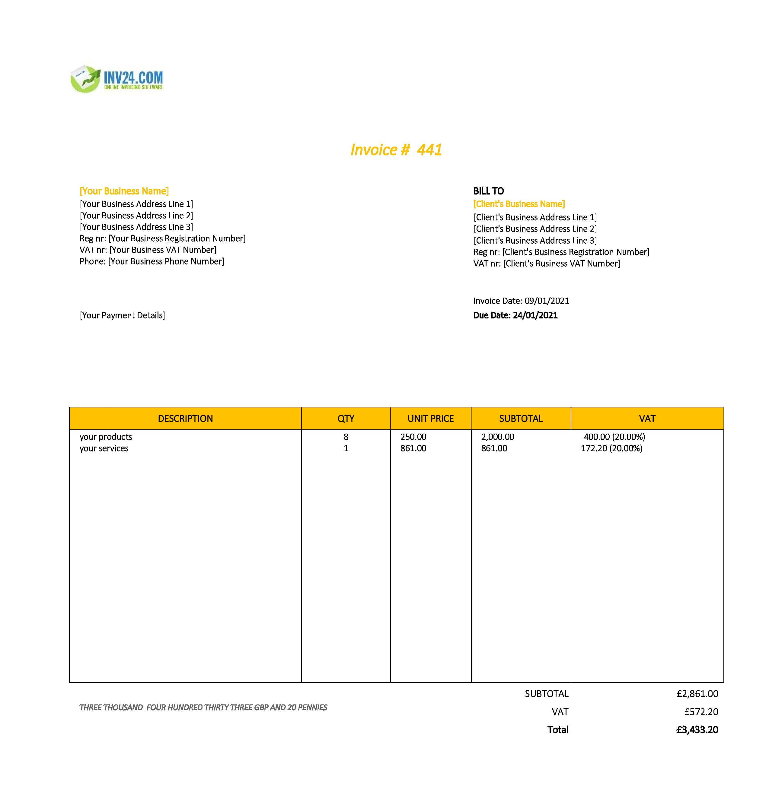 best invoice template uk