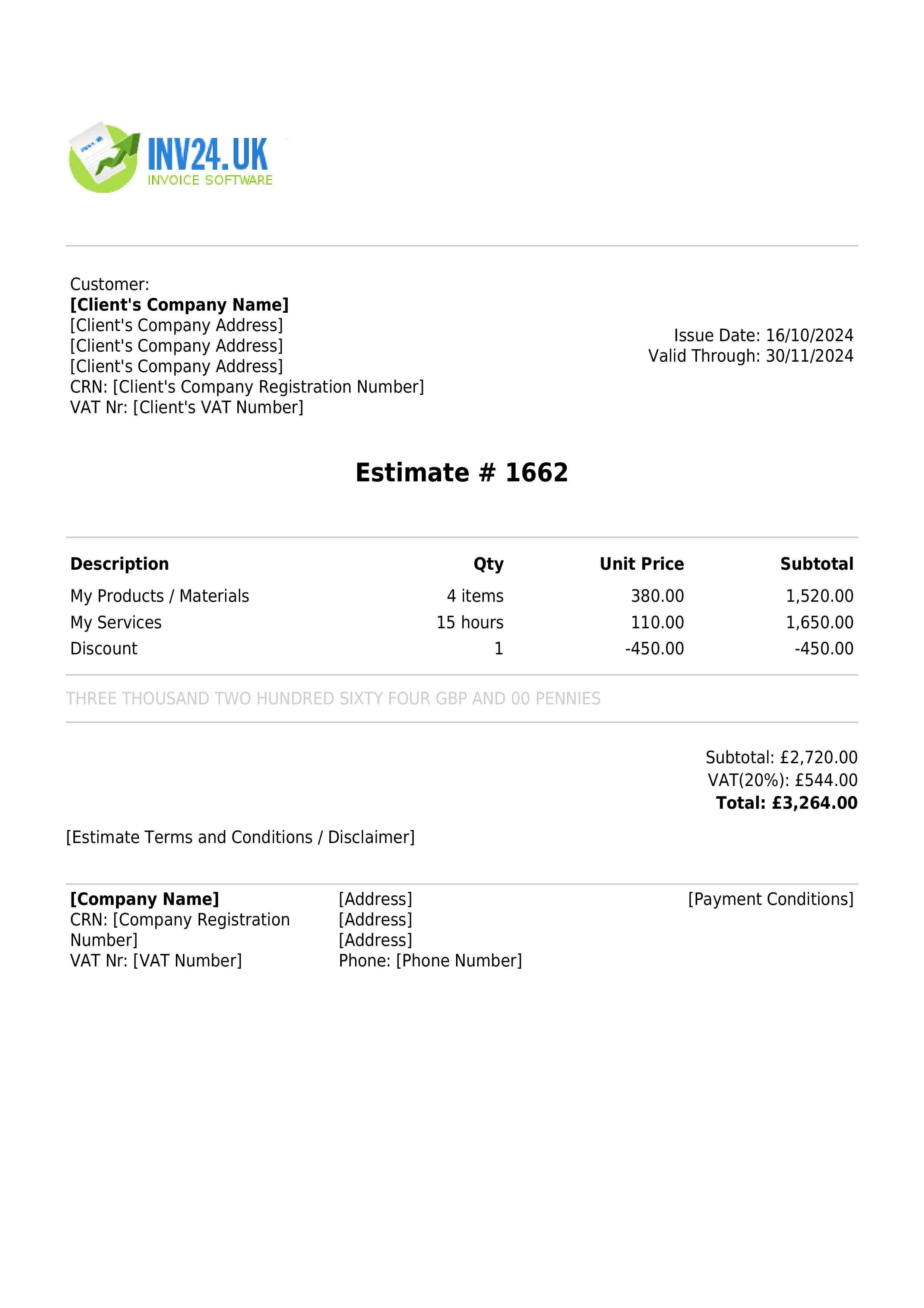 job estimate template uk job estimate template uk