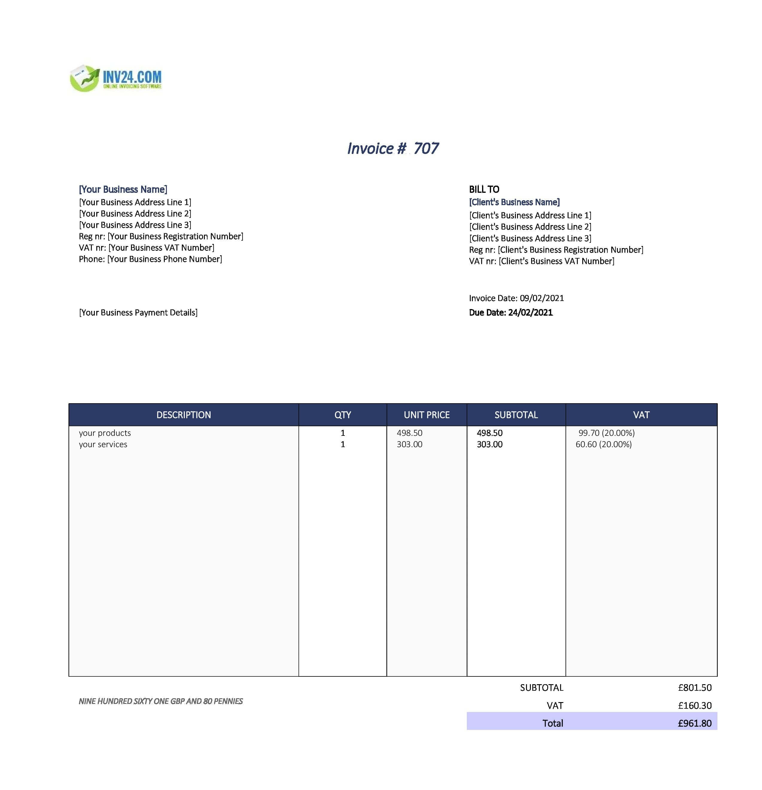 Limited Company Invoice Template Uk (Excel) With Invoice Template Uk Doc
