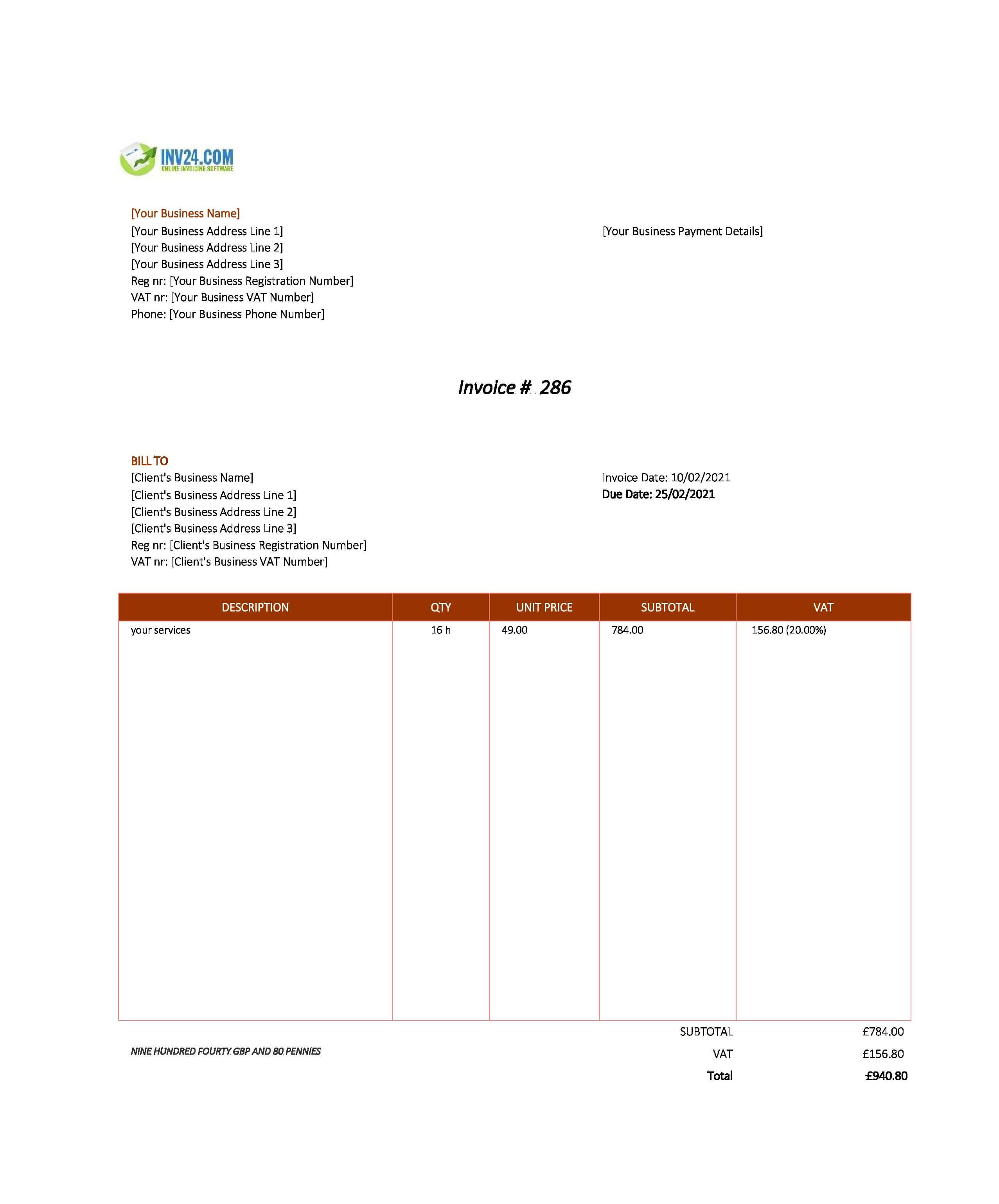 service invoice template uk service invoice template uk