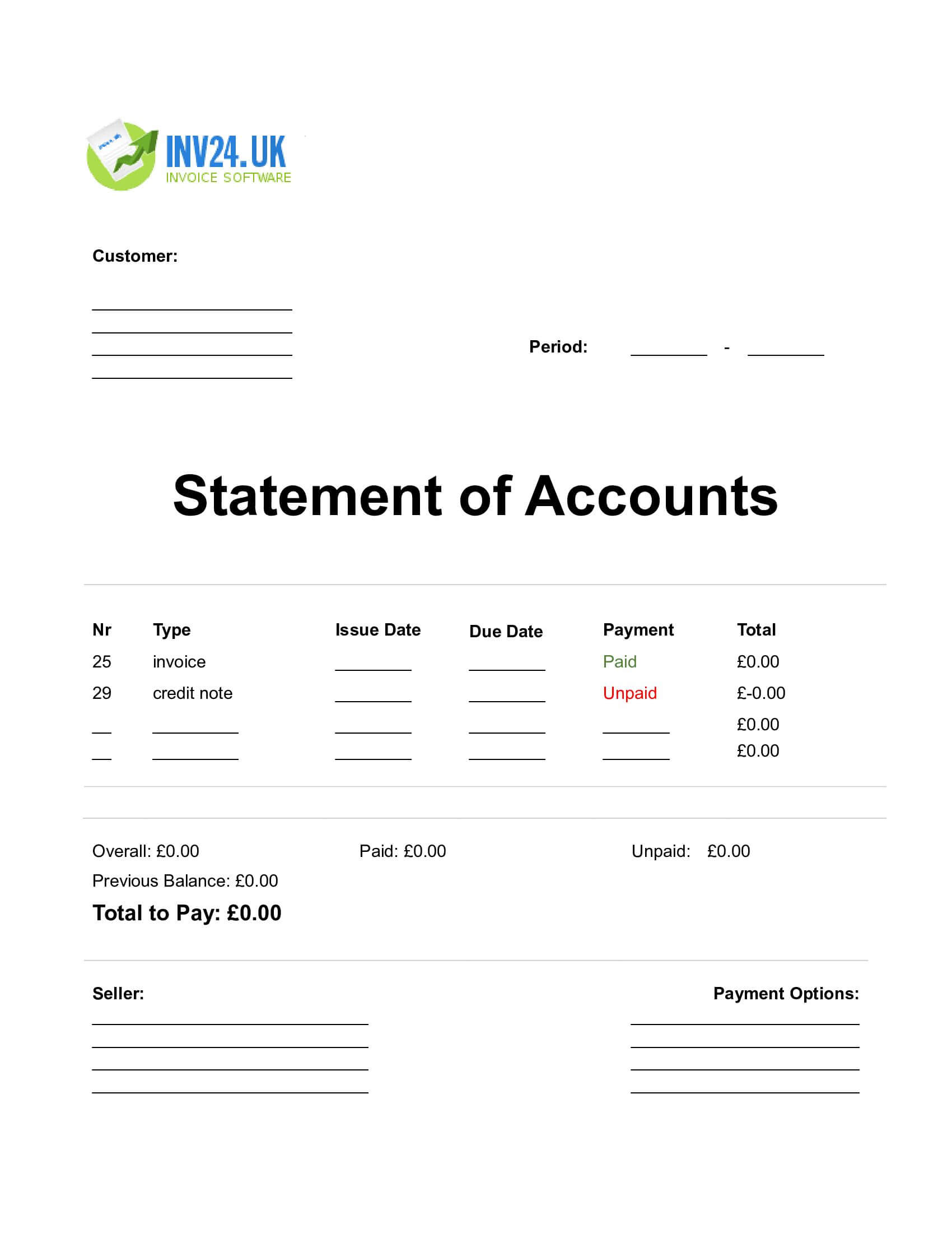 Statement of Accounts Template Doc UK (Word / Google Docs)