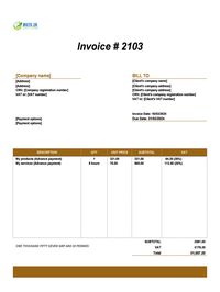 advance invoice template UK