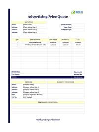 advertising quote template uk