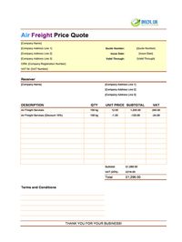 air freight quote template uk