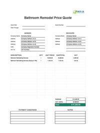 bathroom remodel quote template uk