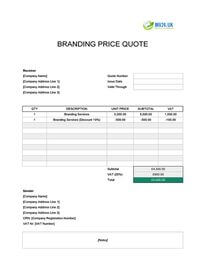 branding quote template uk