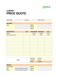 cabinet quote template uk