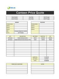 canteen quote template uk