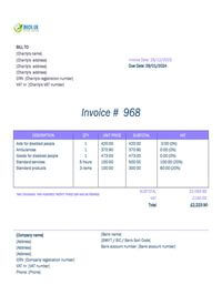 charity invoice template UK charity invoice template UK