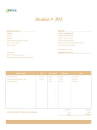 child care invoice template UK