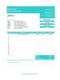 commercial cleaning estimate template uk