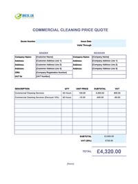 commercial cleaning quote template uk