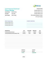 commercial electrical quote template uk
