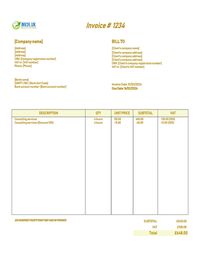 consulting invoice template UK