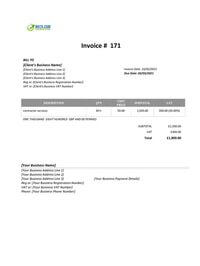 cleaning contractor invoice template uk