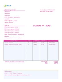 courier invoice template UK