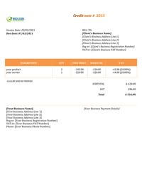 rent credit note template uk