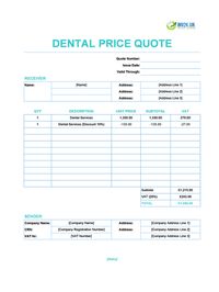 dental quote template uk