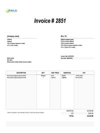 deposit invoice template UK
