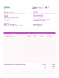 dj invoice template UK