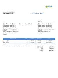 clothing downloadable invoice template uk