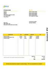 export invoice template UK