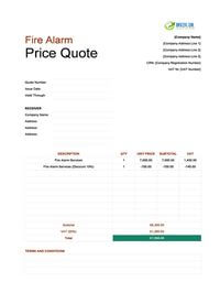 fire alarm quote template uk
