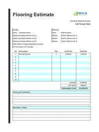 flooring estimate template uk