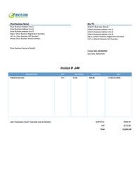 consulting services freelancer invoice template uk