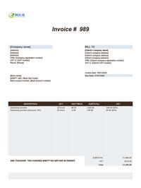 gardening invoice template UK