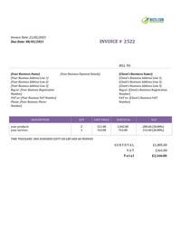 premium google docs invoice template uk