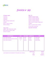 hair stylist invoice template UK