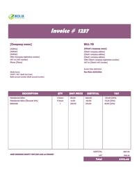 handyman invoice template UK