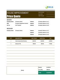 home improvement quote template uk