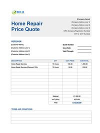 home repair quote template uk