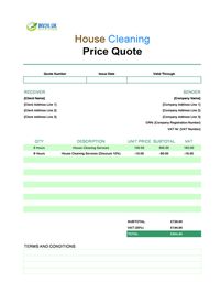 house cleaning quote template uk
