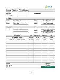 house painting quote template uk