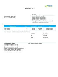 invoice format uk for services rendered