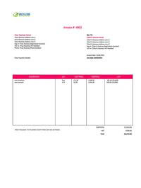 cleaning invoice model uk