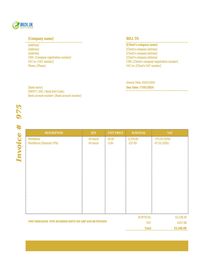 invoice template for hours worked UK