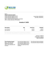 self-employed cleaner invoice template uk