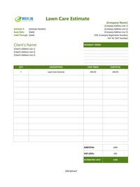 lawn care estimate template uk